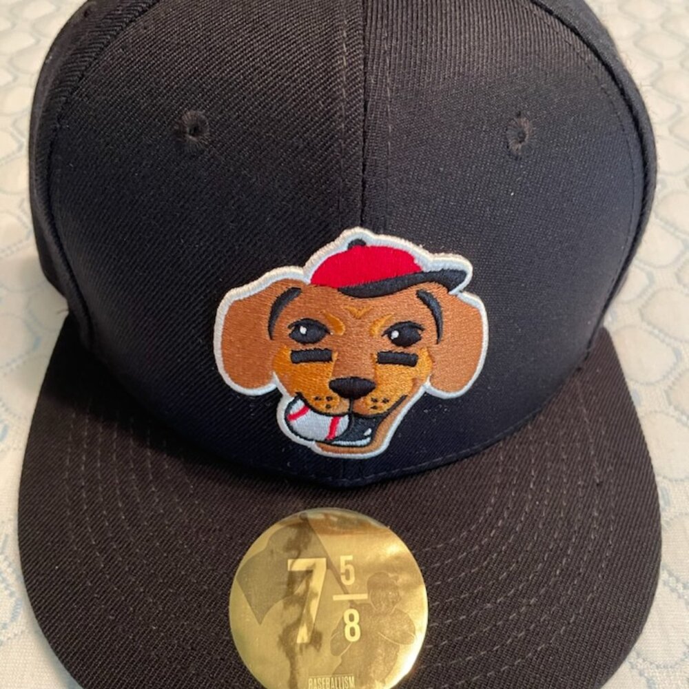 Baseballism Dachshund Black Cap with Baseball 7 5/8 NWT